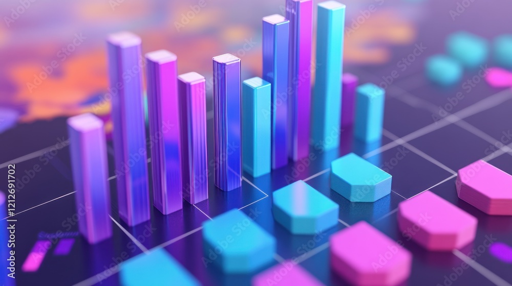 Poster Abstract Colorful 3D Bar Graph Data Visualization