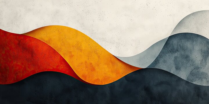 An abstract minimalist design presents a harmonious arrangement of simple shapes and forms, utilizing a restrained color palette to evoke elegance and clarity in the comp