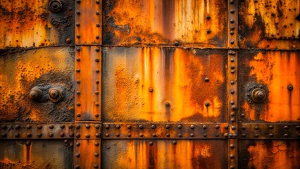 Industrial abstract with rough metallic textures and bold tones