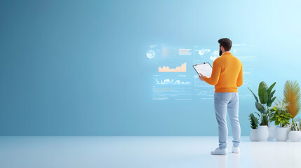 Digital office environment action professionals studying in a modern workspace with technology indoor space informative viewpoint collaborative concept