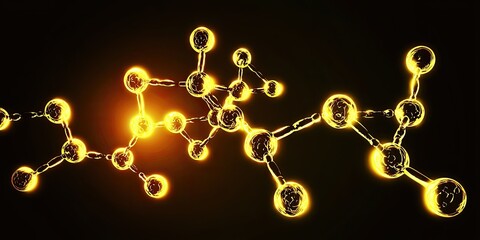 an organic reaction, with reagents mixing and forming intermediate products.
