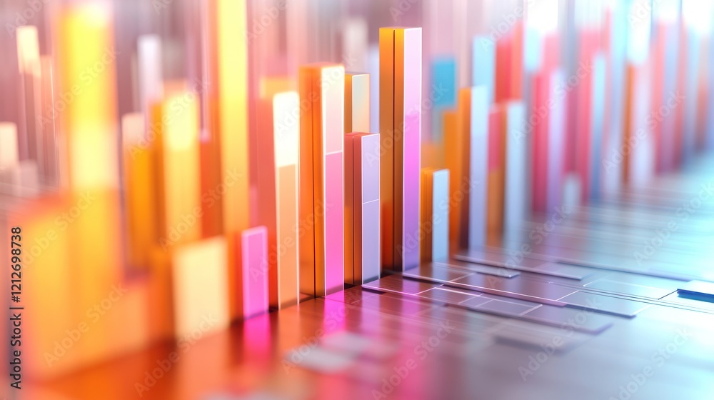 Poster Abstract Colorful Three Dimensional Bar Graph Data Visualization