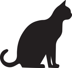 a Cat silhouette vector with white background eps