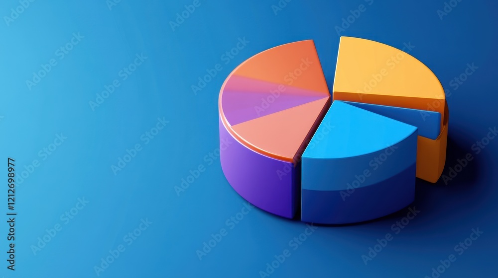 Poster Colorful Three Dimensional Pie Chart Data Representation