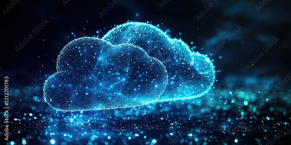 Poster High-tech business environment where virtual collaboration platforms and cloud services are seamlessly integrated into everyday operations.