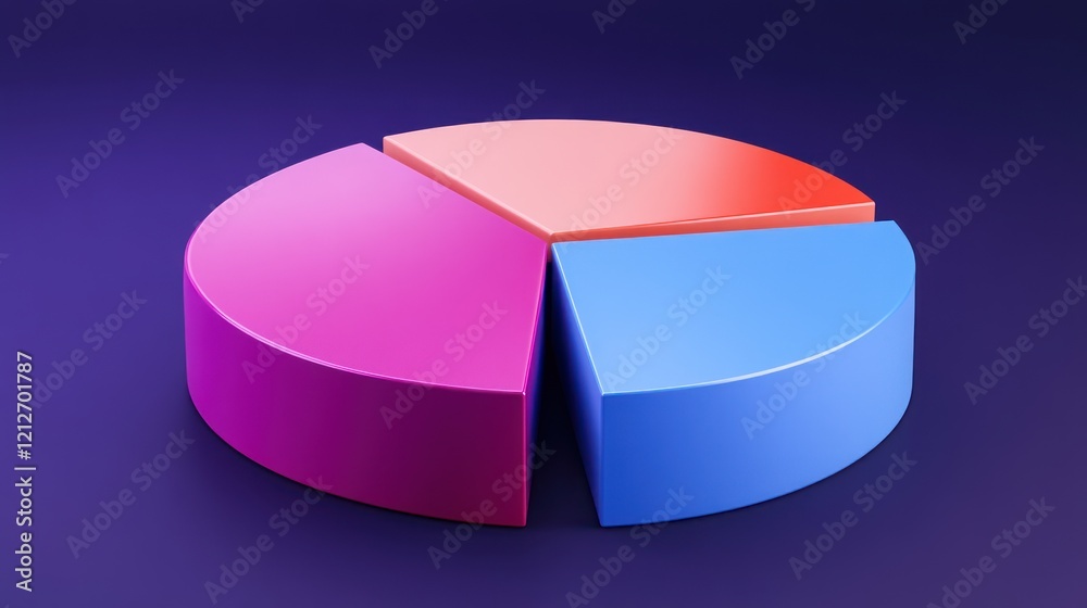 Poster Three Dimensional Pie Chart Data Visualization