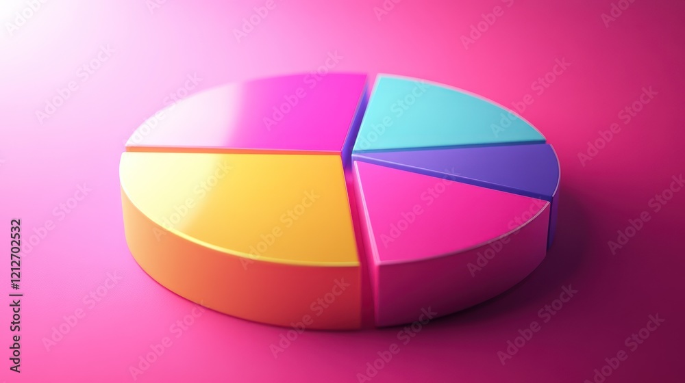 Poster Colorful Three Dimensional Pie Chart Data Representation