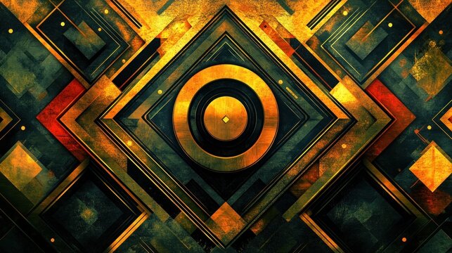 Abstract geometric art, digital design, dark background, website header
