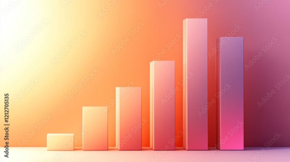 Aufkleber Ascending Colorful Blocks Gradient Background Design
