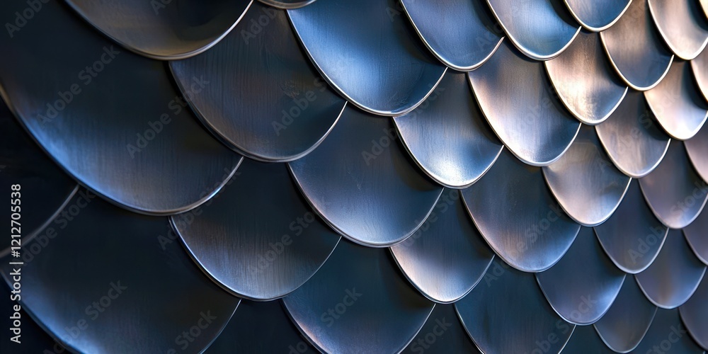 Aufkleber Blue metal object with a pattern of triangles