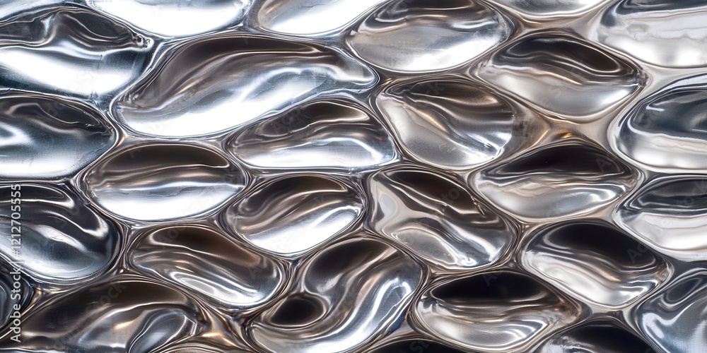 Aufkleber Silver object with a pattern of waves