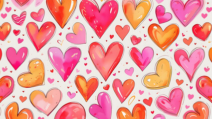 Seamless pattern with heart shape wishing card 