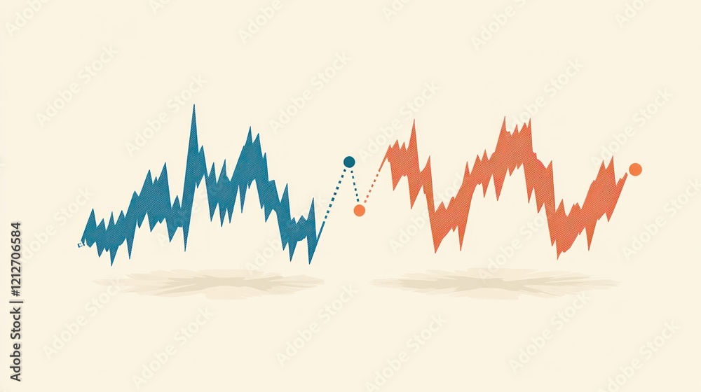 Poster abstract stock market graph showing price fluctuations