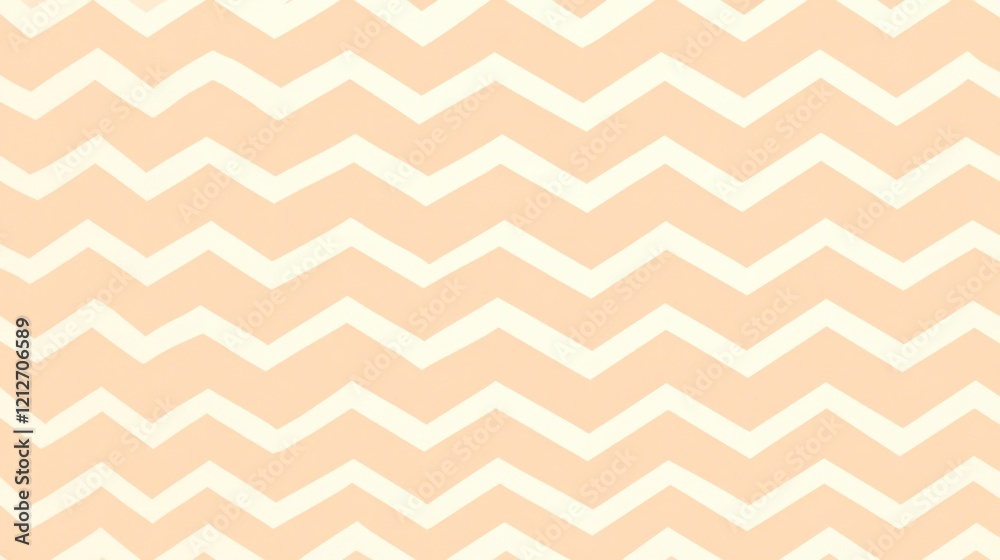 Aufkleber Peach and White Chevron Zigzag Pattern Background