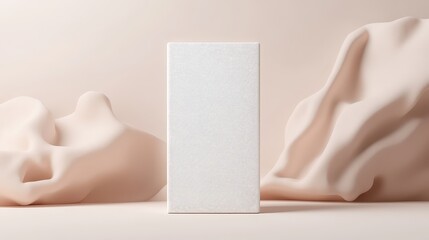 Minimalist White Rectangular Product Box on Pure White Background for Clean and Modern Displays