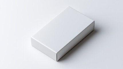 3d mockup Minimalist White Box with Lid on Clean White Surface Ideal for Packaging and Display Use