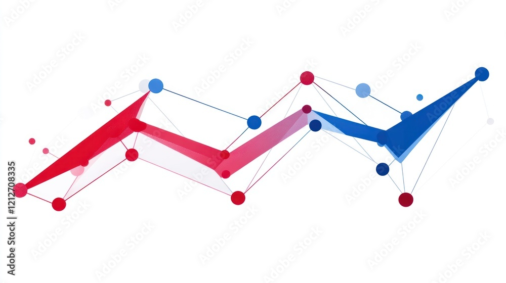Poster Abstract Red and Blue Network Data Visualization