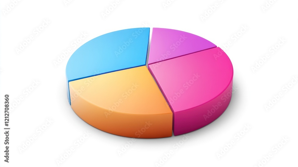 Poster Colorful Three Dimensional Pie Chart Data Representation