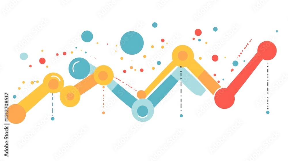 Aufkleber Abstract Colorful Chart Showing Growth And Progress