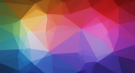 Abstract Rainbow Polygonal Texture: A vibrant and dynamic low-poly background, bursting with a spectrum of colors, blending and merging in a playful and mesmerizing pattern.