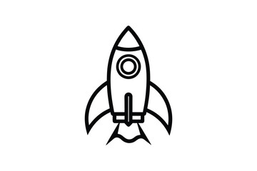  Rocket silhouette, Rocket silhouette vector icon style white background, space design  