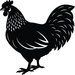 chicken silhouette vector with white background 1