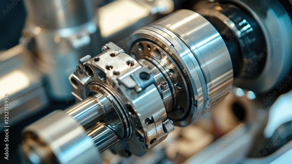Aufkleber a robotic joint under precision engineering, focusing on intricate mechanics and control systems.