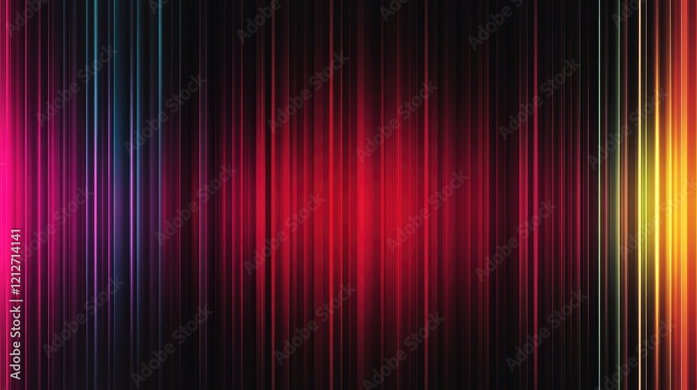 Poster Vibrant Abstract Background with Colorful Stripes and Neon Lines in Gradients of Red Black and Multicolor Shades