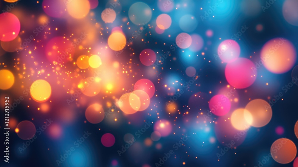Aufkleber Colorful abstract bokeh background with soft blurred lights and sparkles creating a dreamy vibrant atmosphere for creative design projects