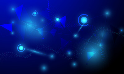 blue lines polygon high technology circuit connecting network abstract background