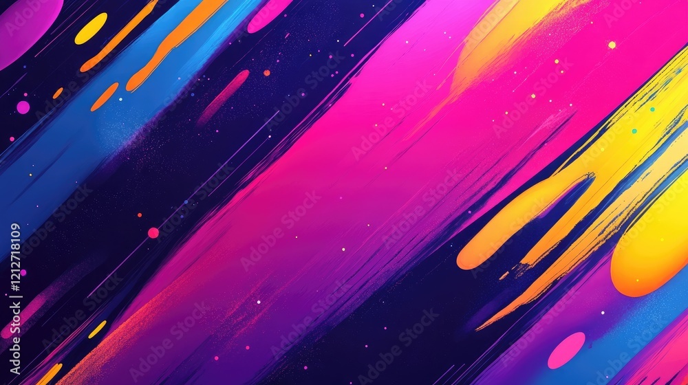 Aufkleber Vibrant abstract artwork with dynamic paint strokes in bold colors creating an energetic and colorful background design