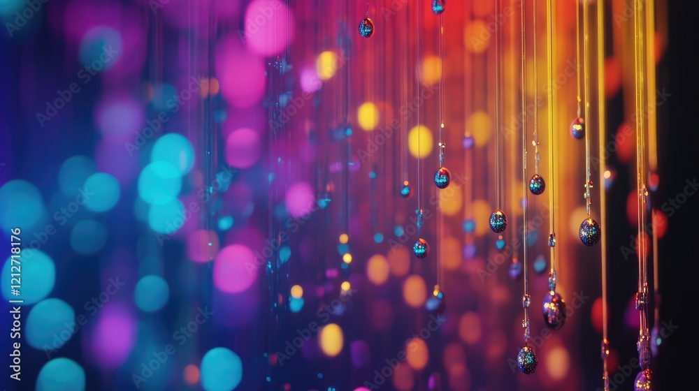 Poster colorful abstract lights with bokeh effects creating a festive and celebratory atmosphere for backgr