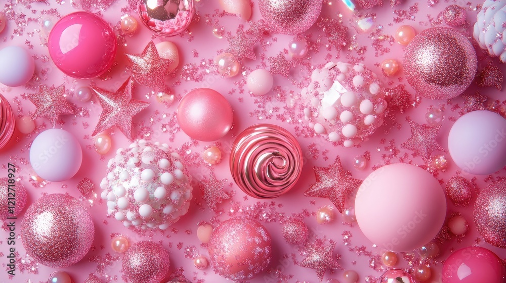Poster pastel pink abstract background featuring decorative sparkling elements and festive ornaments for cr