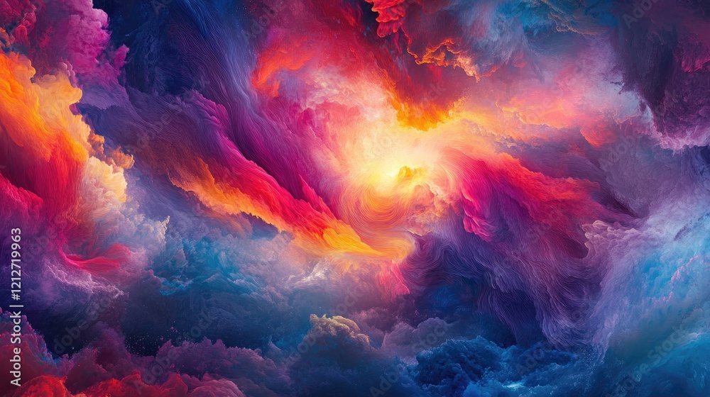 Poster colorful abstract sky with dynamic textures and vivid hues for artistic backgrounds and designs