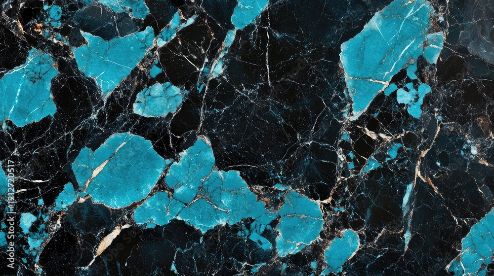 Poster turquoise and black marble natural texture background with unique patterns and vivid colors suitable
