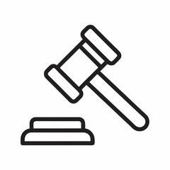 Judge Court Gavel Outline vector Illustration.
