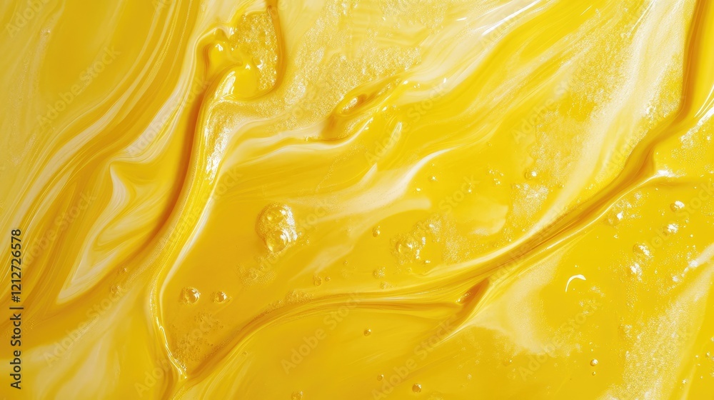 Poster vivid abstract patterns of yellow liquid creating a dynamic and flowing texture for artistic and des