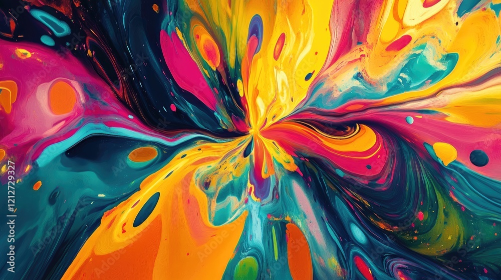 Aufkleber colorful abstract swirl art with dynamic shapes and vivid tones for contemporary backgrounds and cre