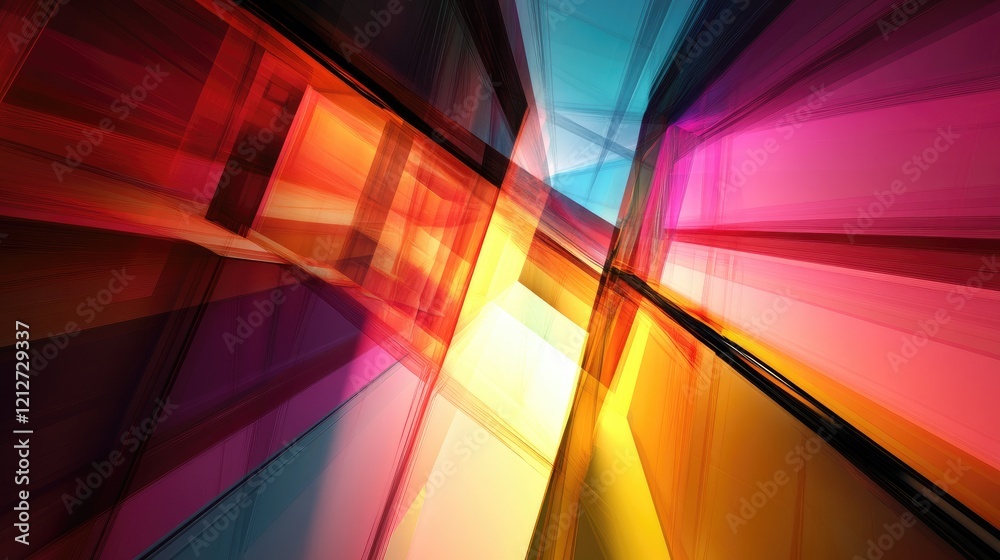 Aufkleber dynamic abstract colorful art with energetic exposure and light reflections