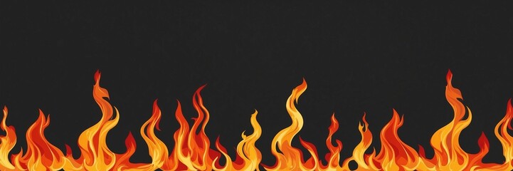 Lively flames on black