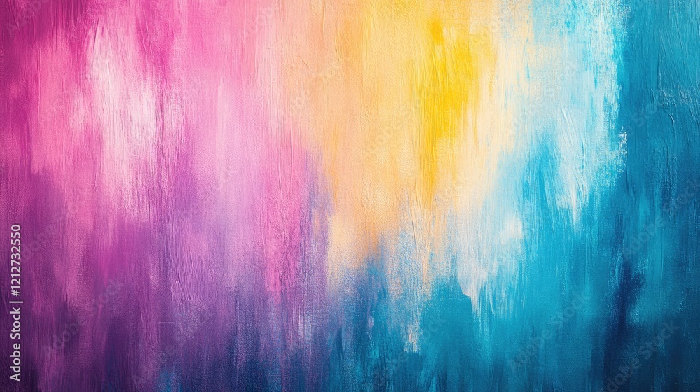 Leinwandbilder Vibrant abstract gradient background featuring a blend of blues pinks and yellows creating a dynamic colorful visual texture