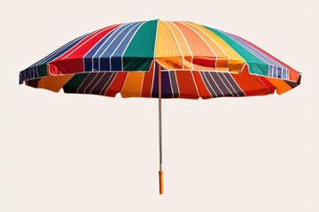 Cutout of a beach umbrella with stripes. Generative Ai