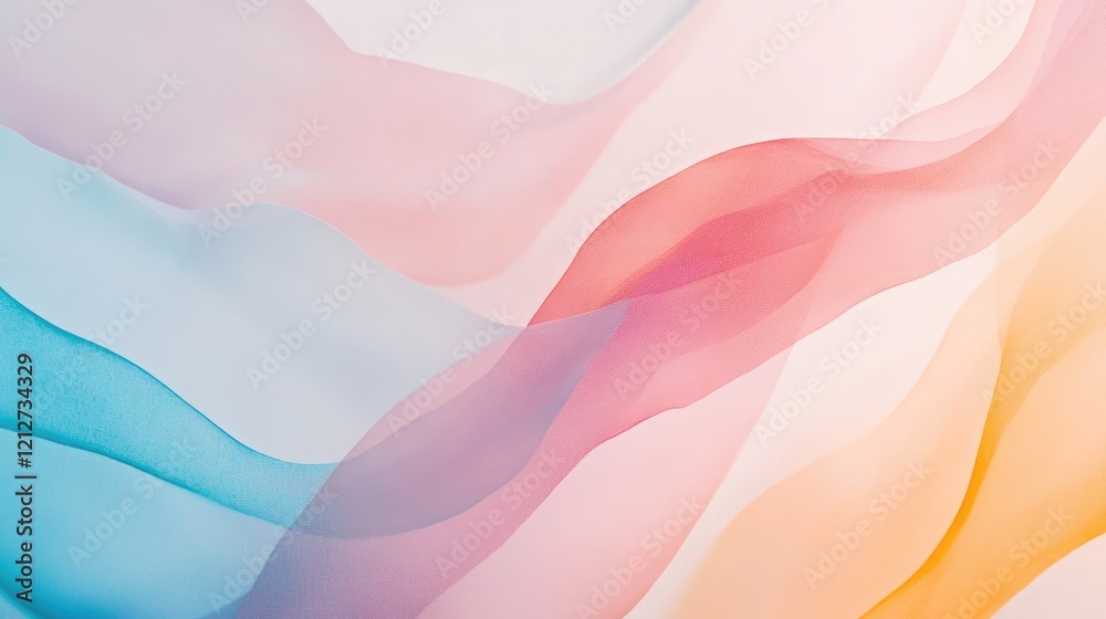 Aufkleber soft flowing abstract design featuring pastel colors that evoke tranquility and a sense of calm sere