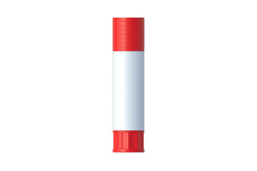 Single glue stick isolated on white background. School equipment. Office supplies. Accessories for handcraft. Side view. 3d render