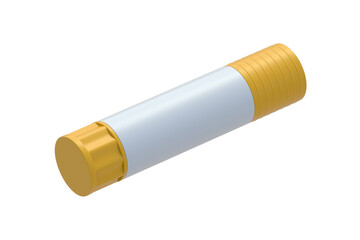 One glue stick isolated on white background. School equipment. Office supplies. Accessories for handcraft. 3d render