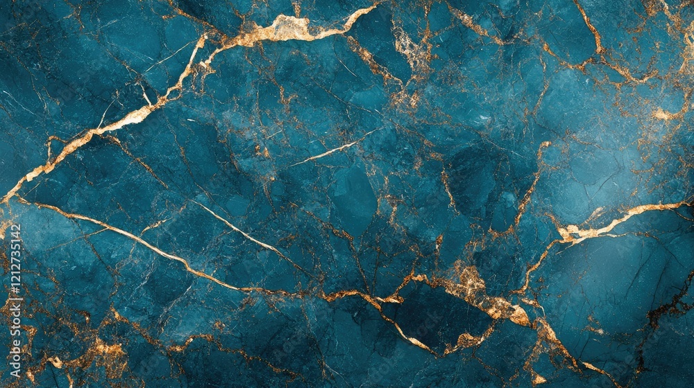 Poster turquoise marble texture with elegant golden veins creating a luxurious and sophisticated background