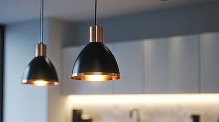 Obraz premium A minimalist custom lighting fixture flyer styled with modern metallic accents. picture