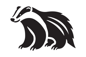 Simple Badger Silhouette in Black Perfect for Graphic Design