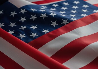 American flags, close-up, patriotic, red white and blue, stars and stripes, textile texture, fabric folds, multiple flags, overlapping, national symbols, USA, banner, Old Glory