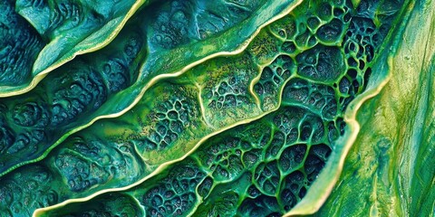 Fototapeta premium Green leaf with a lot of veins